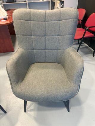 Pack 2 Sillones ULDUM tela gris/negro