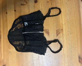 Corset negro encaje con cremallera