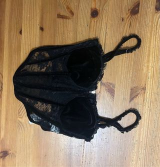 Corset negro encaje con cremallera
