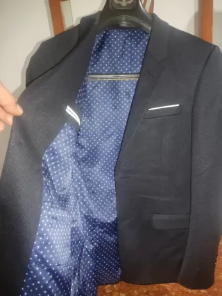 Traje de hombre negro y azul talla 38/44