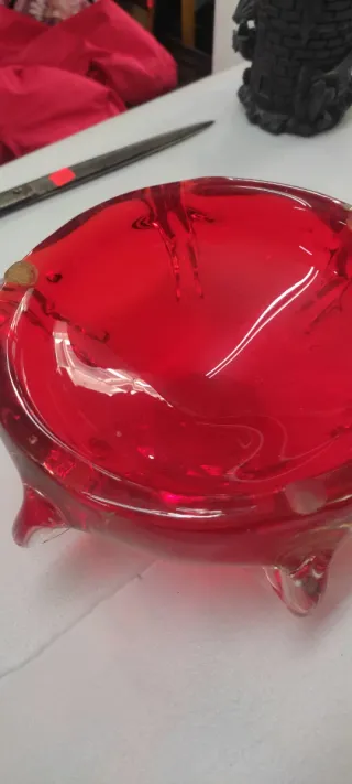 Cenicero Murano Rojo Cristal