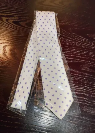 Cravatta Tino Cosma pois viola e bianco