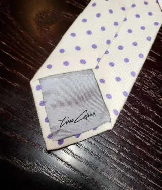 Cravatta Tino Cosma pois viola e bianco