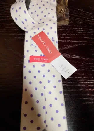 Cravatta Tino Cosma pois viola e bianco