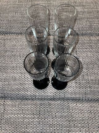 Set 6 Bicchieri Champagne Vetro Nero