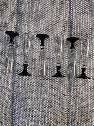 Set 6 Bicchieri Champagne Vetro Nero