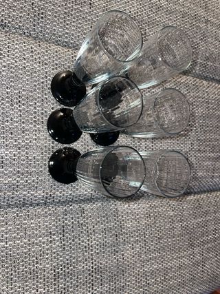 Set 6 Bicchieri Champagne Vetro Nero