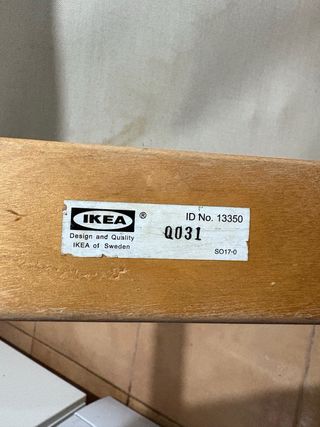 Sillón Ikea madera y tela blanco