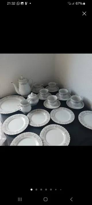 Juego de café porcelana blanco