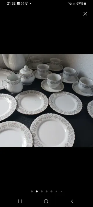 Juego de café porcelana blanco