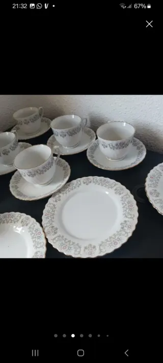 Juego de café porcelana blanco