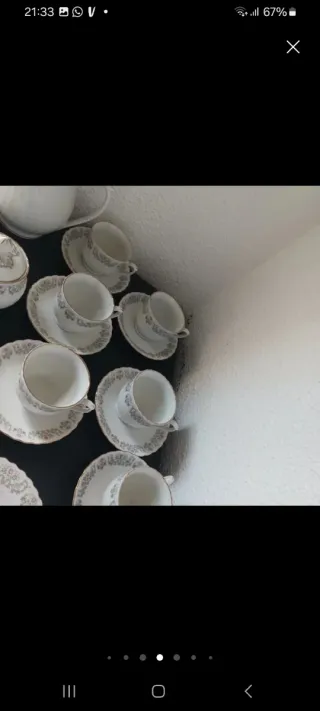 Juego de café porcelana blanco