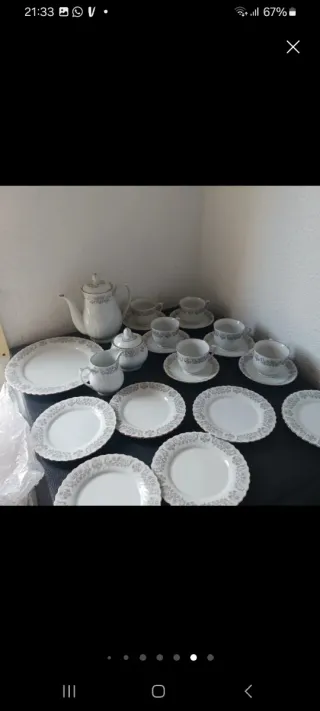 Juego de café porcelana blanco