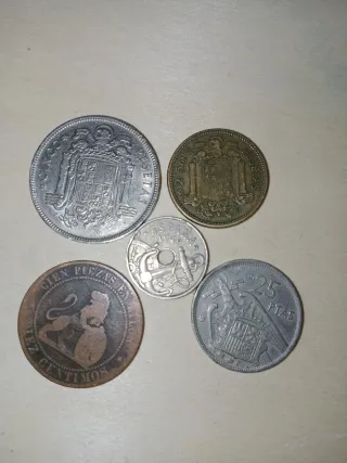 5 Antiguas Monedas España Franco