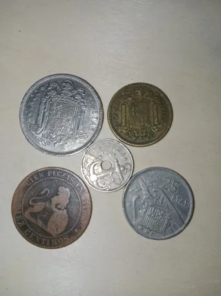 5 Antiguas Monedas España Franco