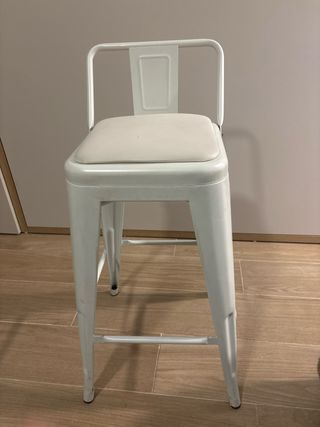 4 Taburete Cocina Metal Blanco