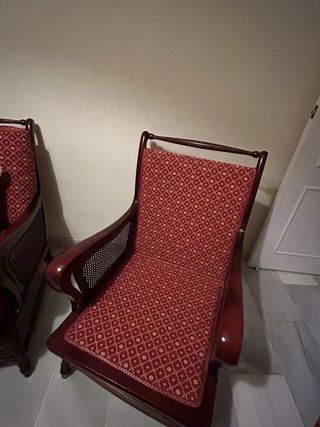 Butaca sillón tela y madera