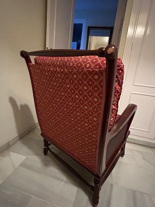 Butaca sillón tela y madera