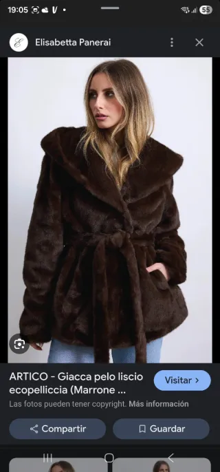 Chaquetón efecto pelo marrón