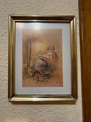 Juego de 3 cuadros decorativos dorados