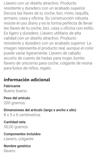 Llavero Unicornio Mint con Alas Arcoíris