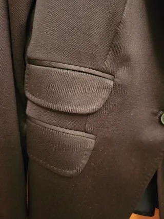 Traje pantalón marrón chocolate Zara