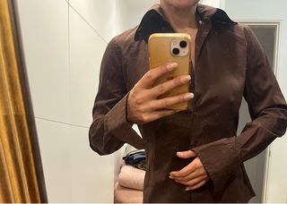 Camisa Zara Marrón Talla XL