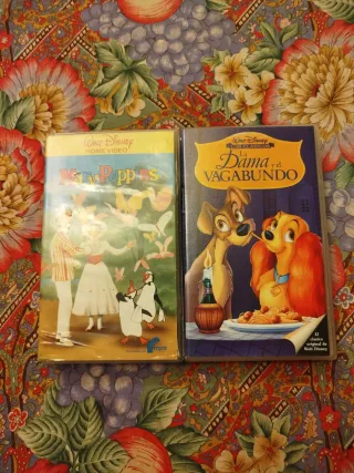 2 VHS Mary Poppins y La Dama Vagabunda