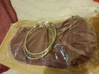 Bolso de mano fiesta dorado y morado