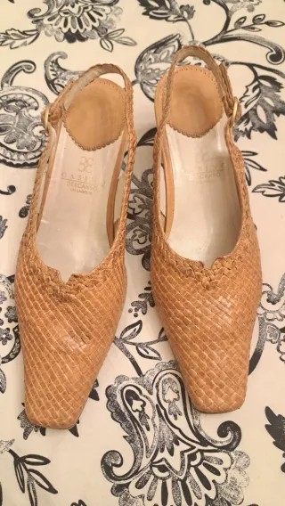 Zapatos tacón Casino Descanso mujer rafia trenzada