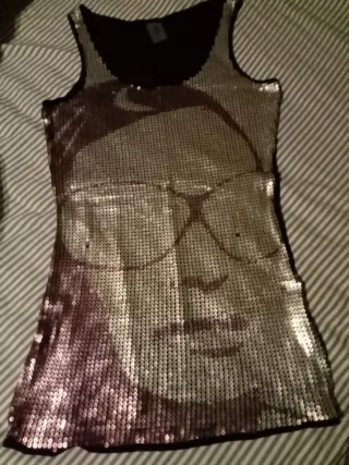 Top Lentejuelas Rosa y Plateada