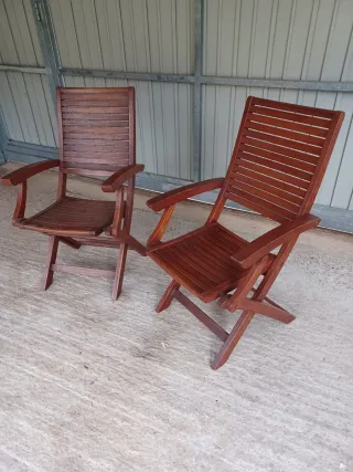 Sillas de jardín madera tropical. No se envia