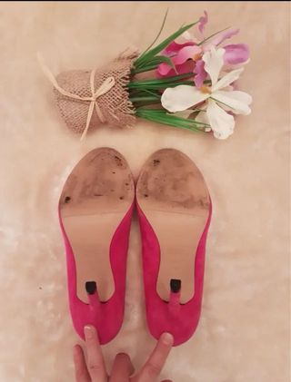 Zapatos rosa fucsia serraje talla 38