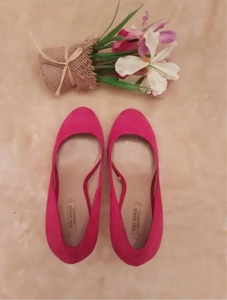 Zapatos rosa fucsia serraje talla 38