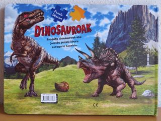 Libro de dinosaurios con 4 puzzles de 48 piezas,+6