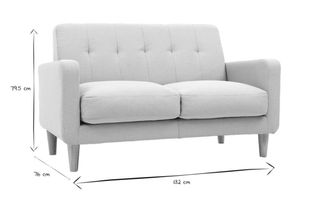 Sofá nórdico tejido gris claro 2 plazas LUNA