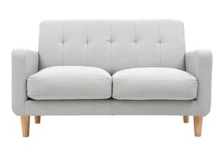 Sofá nórdico tejido gris claro 2 plazas LUNA