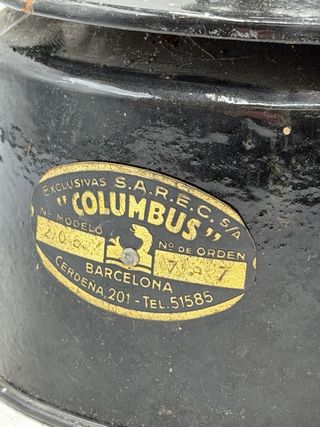 Antigua Lámpara Carburo Columbus