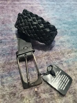 Cinturón trenzado negro
