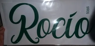 Vinilo Nombre Rocío Grande Verde 42x21cm