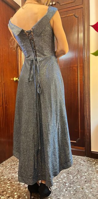 Vestido fiesta plateado talla S/M