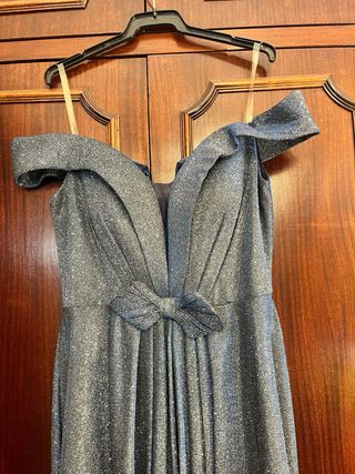 Vestido fiesta plateado talla S/M