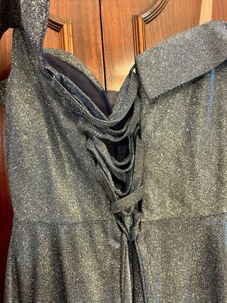 Vestido fiesta plateado talla S/M
