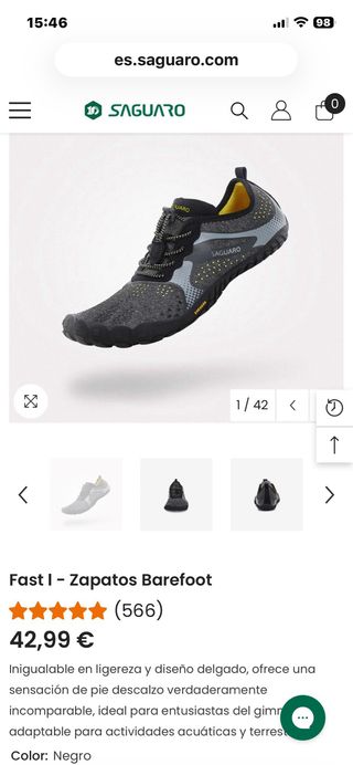 Zapatillas Saguaro Barefoot Negras