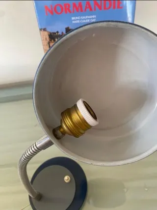 Lámpara escritorio vintage azul flexo