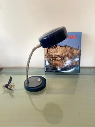 Lámpara escritorio vintage azul flexo