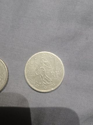2 Monedas 50 Céntimos Euro 2001 y 2019 FR