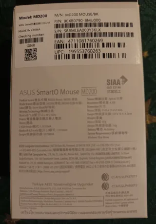 Ratón Inalámbrico ASUS SmartO Bluetooth Negro