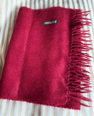 Bufanda 100% Baby Alpaca Roja 160x32 Nueva