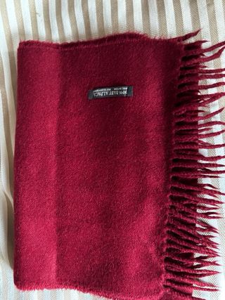 Bufanda 100% Baby Alpaca Roja 160x32 Nueva
